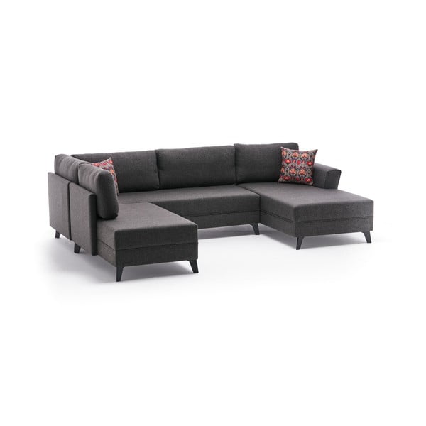 Kampinė sofa antracito spalvos („U“ formos) Eris – Balcab Home-image-2