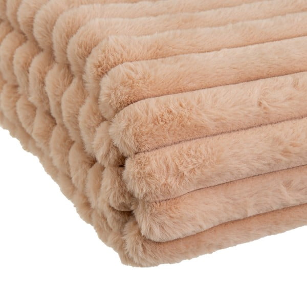 Šviesiai rudos spalvos iš mikropliušo antklodė ir pledas 130x160 cm Fur Velvet – Casa Selección-image-2