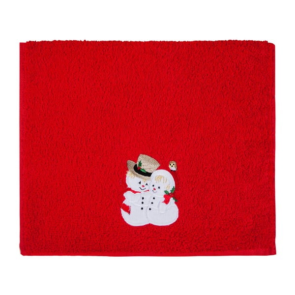 Rankšluostis "Kalėdų sniego senis", raudonas, 30 x 50 cm