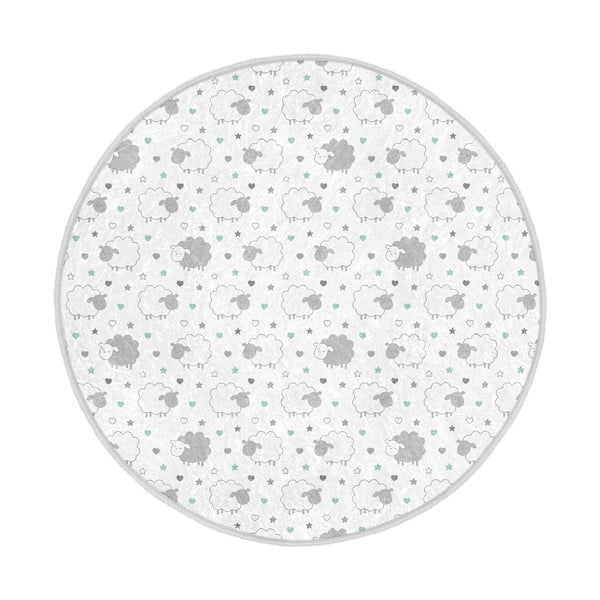 Vaikiškas kilimas baltos spalvos/šviesiai pilkos spalvos ø 80 cm Comfort – Mila Home