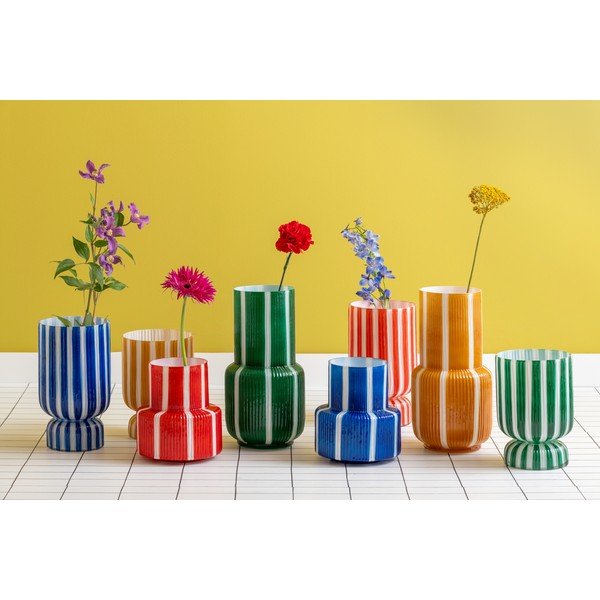 Raudonos spalvos iš stiklo  vaza (aukštis 26 cm) Rayado Retro – PT LIVING-image-3