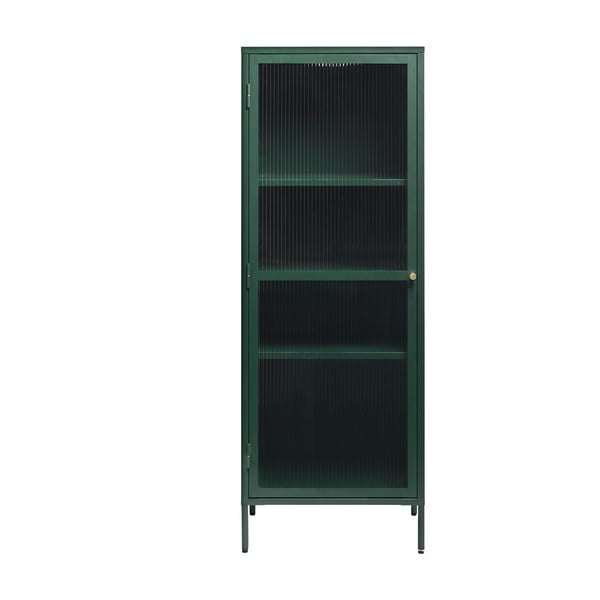 Žalios spalvos metalinė vitrina Unique Furniture Bronco, aukštis 160 cm