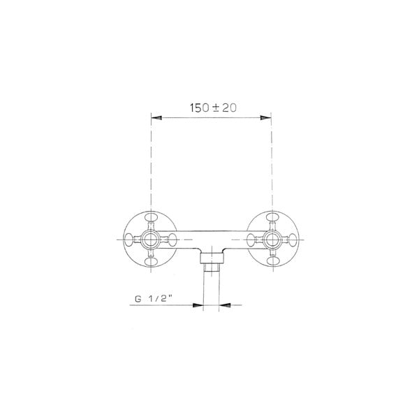 Dušo kambariui čiaupas blizgios sidabrinės spalvos prie sienos (su 1 lizdu) Antea – Sapho-image-2
