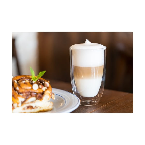 Iš stiklo puodeliai 6 vnt. su dviguba sienele/latte kavai 350 ml – Vialli Design-image-3