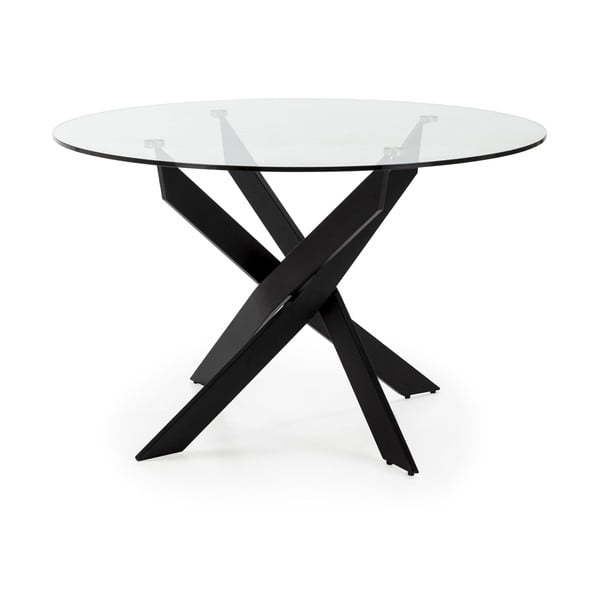 Apvalus valgomojo stalas su stikliniu stalviršiu 120x120 cm Ruth - Marckeric-image-3