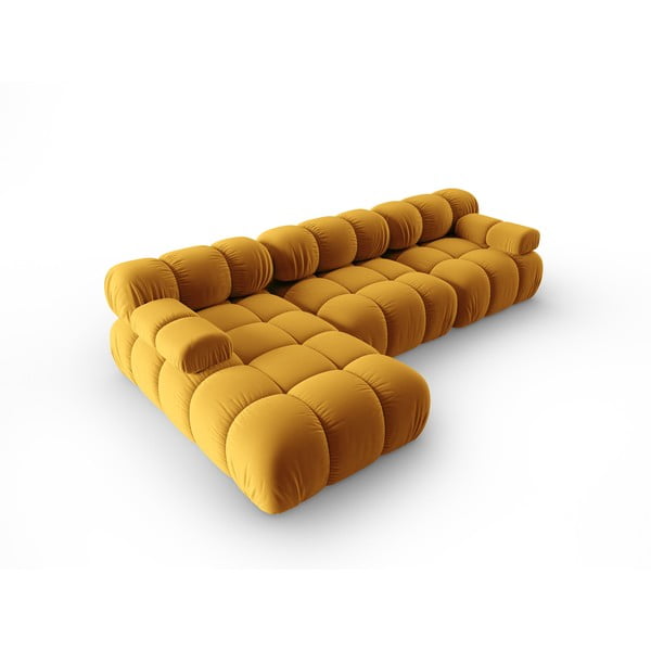 Sofa geltonos spalvos iš velveto 285 cm Bellis – Micadoni Home-image-4