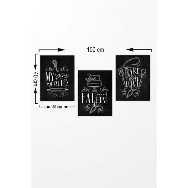 Ženklai 3 vnt. 30x40 cm – Wallity-image-1