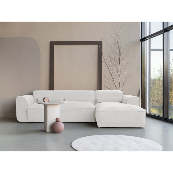 Kampinė sofa baltos spalvos (su dešiniuoju kampu) Flex Felix – Miuform-image-1