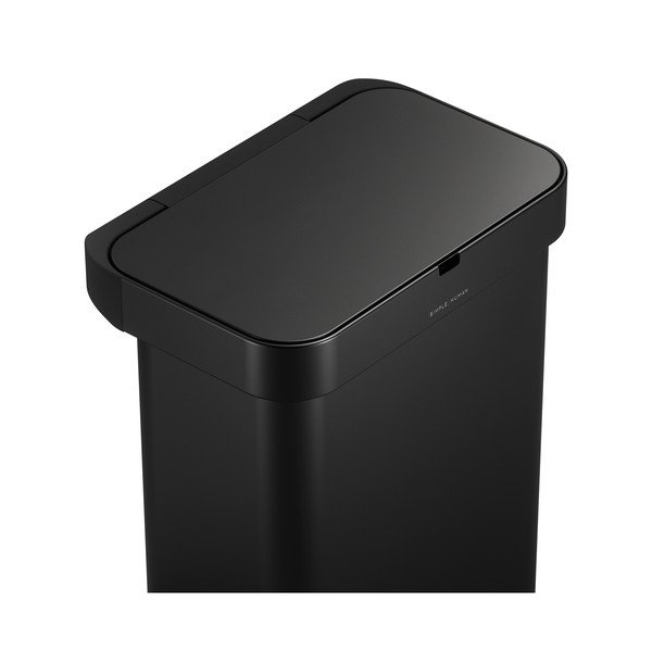 Juodos spalvos iš plieno bekontaktė šiukšliadėžė 58 l Sensor – simplehuman-image-1