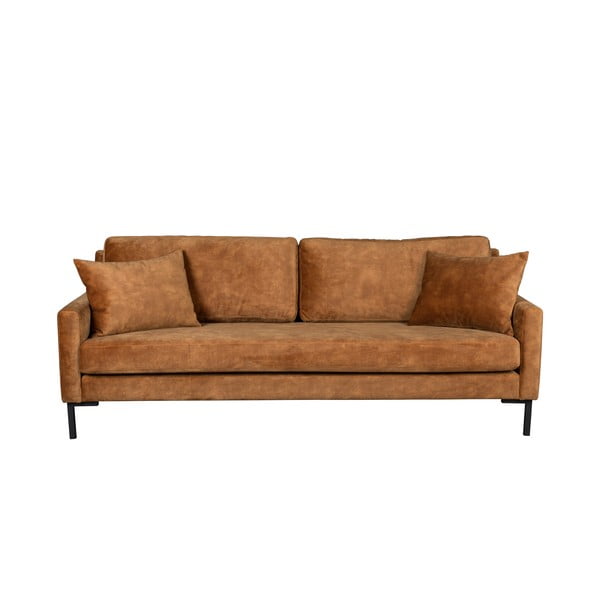 Rudos spalvos aksominė sofa Dutchbone Houda