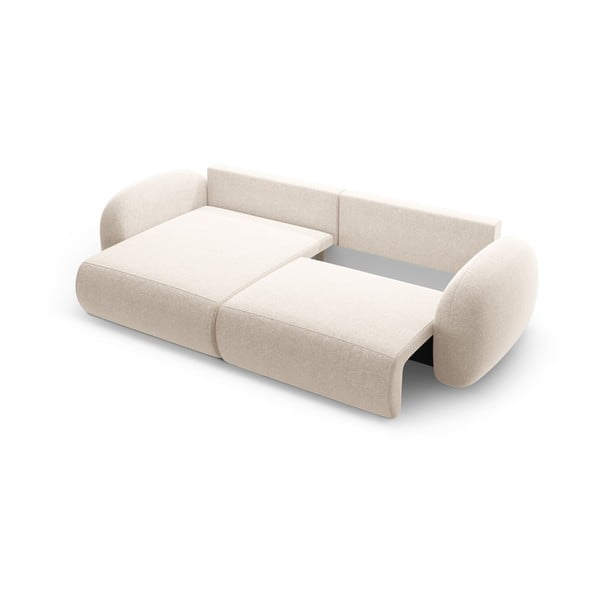 Kreminės spalvos iš šenilinio audinio sulankstoma/su sandėliavimo vieta kampinė sofa Tonale – Cosmopolitan Design-image-3