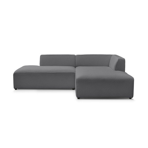 Tamsiai pilkos spalvos iš boucle modulinė kampinė sofa (su dešiniuoju kampu/„L“ formos) Megeve – Bobochic Paris