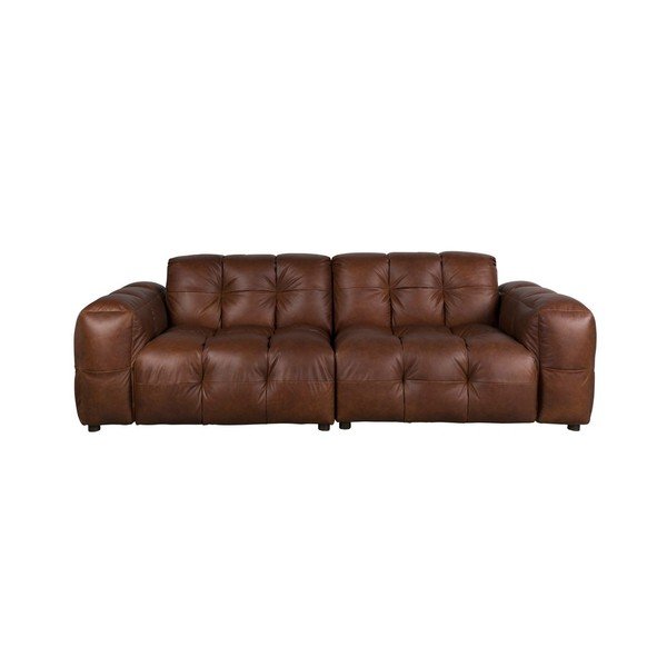 Rudos spalvos sofa iš odos 264 cm Hackman – Dutchbone