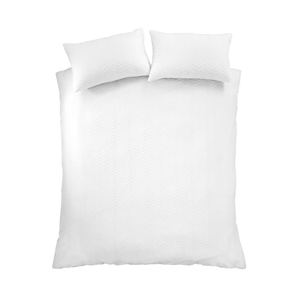 Baltos spalvos iš banguotos tekstūros dvigulė patalynė 200x200 cm Heatset Wave – Catherine Lansfield