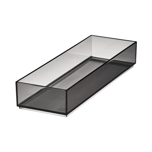 Matinis juodas vonios kambario kosmetikos organizatorius, pagamintas iš perdirbto plastiko - iDesign-image-3