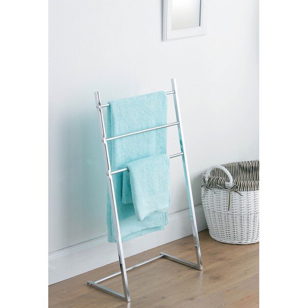 Sidabrinės spalvos iš metalo rankšluosčių stovas Dara – Premier Housewares-image-1