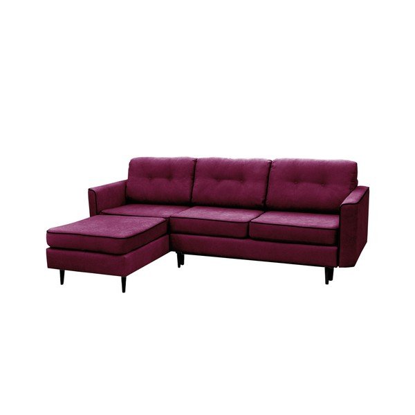 Violetinė sofa lova su juodomis kojomis Mazzini Sofos Dragonfly, kairysis kampas-image-1