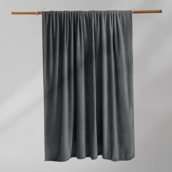 Tamsiai pilkas mikropluošto pledas DecoKing Mic, 70 x 150 cm-image-3