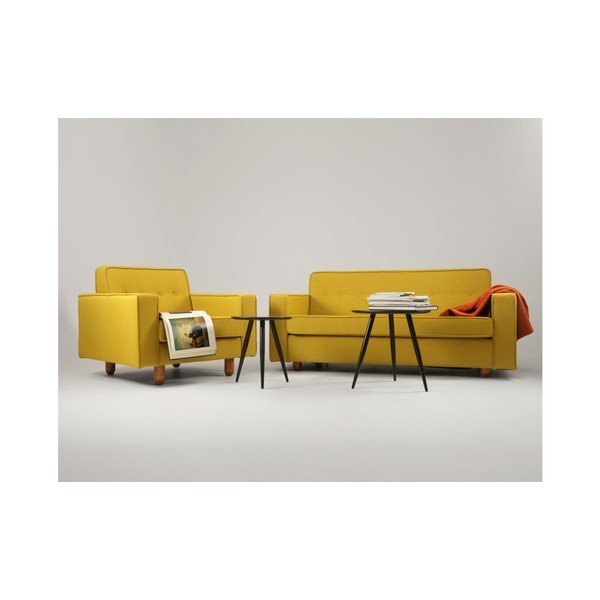 Geltonos spalvos dvivietė sofa "Custom Form Zugo-image-3