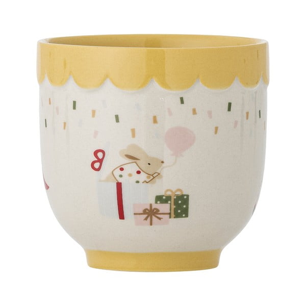 Geltonos spalvos/kreminės spalvos iš akmens masės vaikiškas puodelis 150 ml Celebrate – Bloomingville Mini