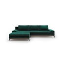 Žalia kampinė sofa-lova su aksomo apmušalais Windsor & Co Sofas Astre, kairysis kampas