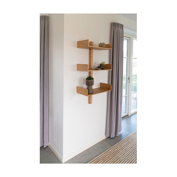 Iš bambuko kelių aukštų sieninė lentyna natūralios spalvos 50 cm Villa – House Nordic-image-1
