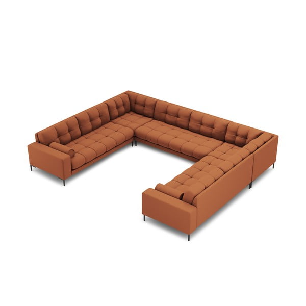Kampinė sofa raudonos plytų spalvos („U“ formos) Bali – Cosmopolitan Design-image-3