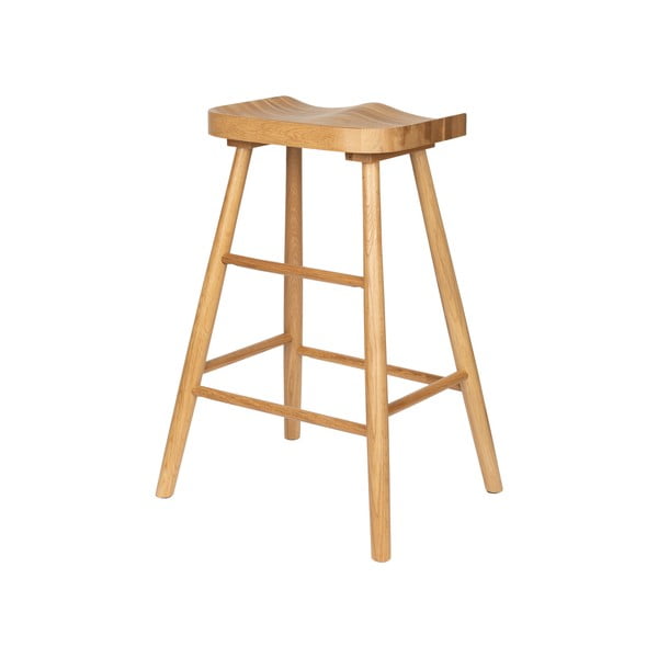 Natūralios spalvos iš ąžuolo masyvo baro taburetė (sėdynės aukštis 65,5 cm) Vander – White Label-image-4