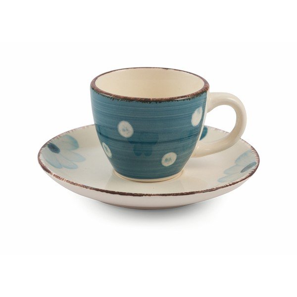 6 spalvotų espreso kavos puodelių su lėkštutėmis rinkinys VDE Tivoli 1996 Tazzine-image-4