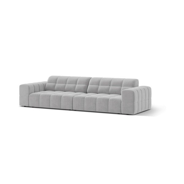 Šviesiai pilkos spalvos sofa iš velveto 252 cm Chicago – Cosmopolitan Design-image-1