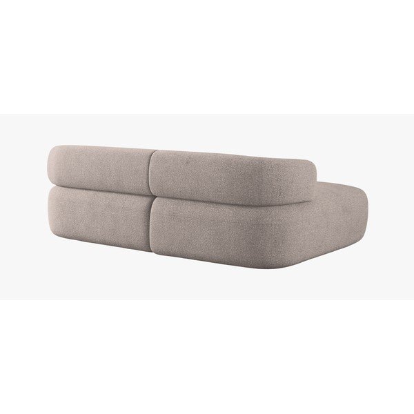 Šviesiai rudos spalvos kampinė sofa iš boucle (su kairiuoju kampu/su gultu) Jenny – Micadoni -image-2