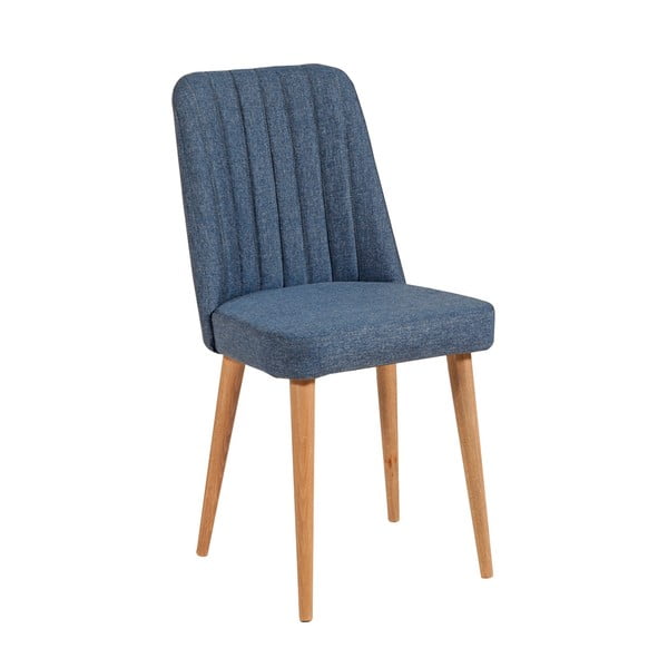 Valgomojo kėdė iš aksomo mėlynos spalvos Stormi Sandalye – Kalune Design