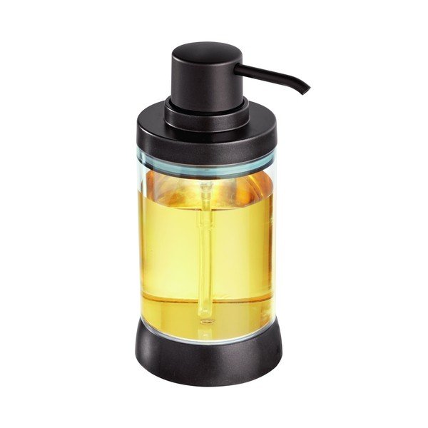 Juodos spalvos muilo dozatorius su tamsiai bronzos spalvos pompa iDesign Haley-image-1