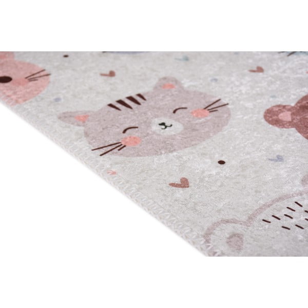 Skalbiamas dramblio kaulo spalvos vaikiškas kilimas 120x180 cm Cute Animals – Vitaus-image-2