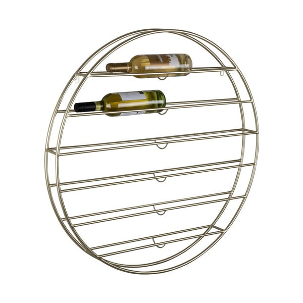 Sieninė auksinės spalvos iš metalo vyno lentyna butelių skaičius 12 80x80x9 cm Redondo – PT LIVING-image-3