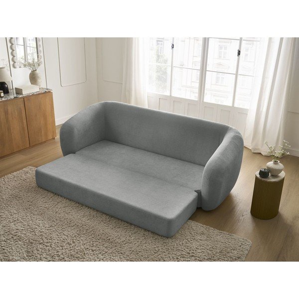 Tamsiai pilkos spalvos sulankstoma sofa iš šenilinio audinio 228 cm Neyo – Bobochic Paris-image-1