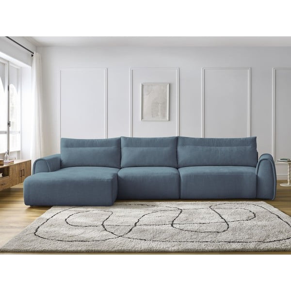 Kampinė sofa mėlynos spalvos Aden – Bobochic Paris-image-1