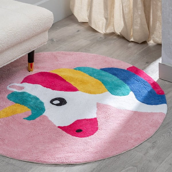 Iš medvilnės vaikiškas kilimas ø 100 cm Unicorn – Ixia-image-1