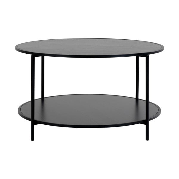 Apvalios formos kavos staliukas juodos spalvos su juodu stalviršiu ø 80 cm Vita – House Nordic-image-3