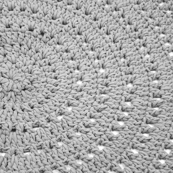 Pilkas apvalus medvilninis kilimas LABEL51 Knitted, ⌀ 150 cm-image-1