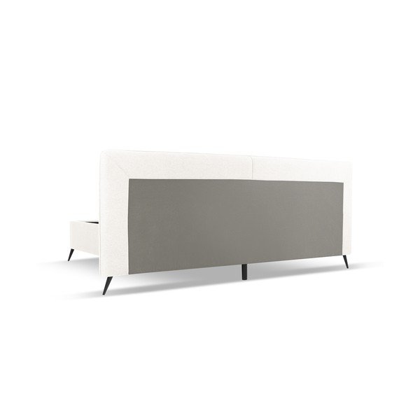 Dvigulė lova kreminės spalvos audiniu dengta su sandėliavimo vieta su lovos grotelėmis 160x200 cm Walter – Milo Casa-image-3