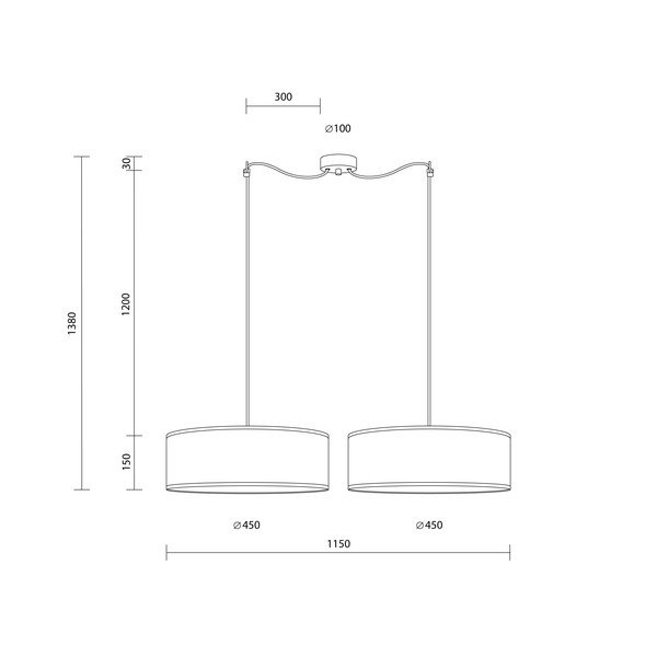 Rudas dviejų dalių šviestuvas Sotto Luce Ocho XL, ⌀ 45 cm-image-2