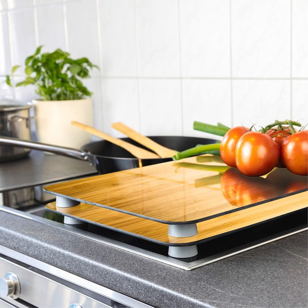 Iš grūdinto stiklo viryklės dangčiai 2 vnt. 52x30 cm Wooden – Maximex-image-1