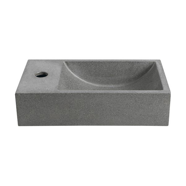 Iš betono maža kriauklė tamsiai pilkos spalvos 40x22 cm Crest – Sapho-image-3