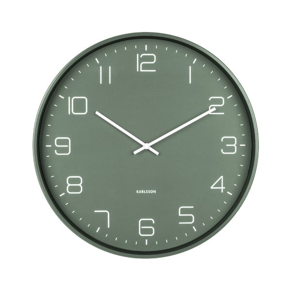 Žalios spalvos sieninis laikrodis Karlsson Lofty, ø 40 cm