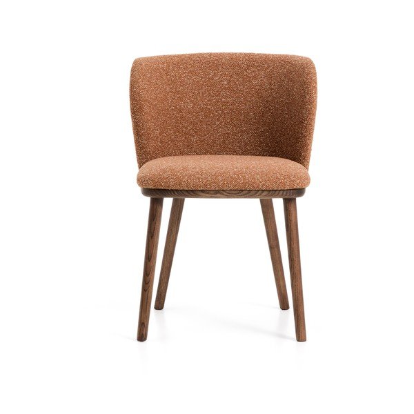 Terakotos spalvos iš audinio valgomojo kėdė Ciselia – Kave Home-image-3