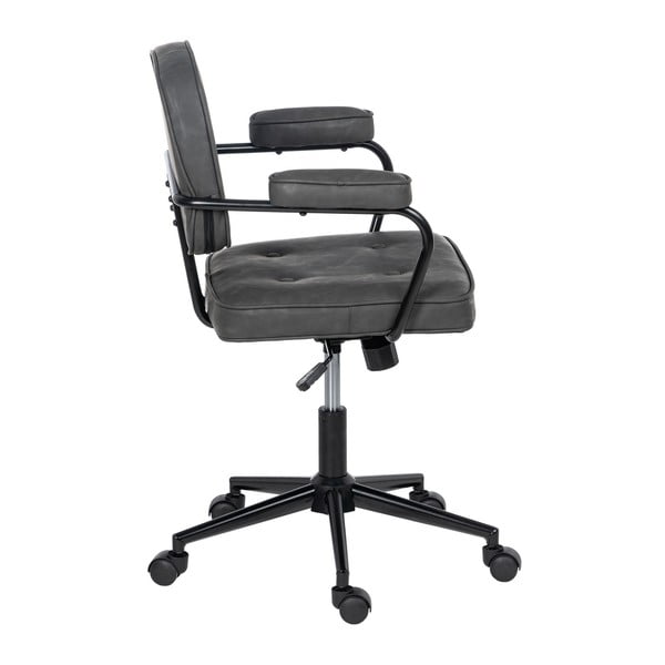 Iš dirbtinės odos biuro kėdė antracito spalvos – Ixia-image-3