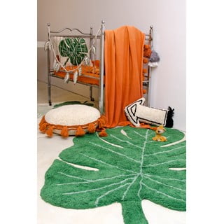 Skalbiamas/rankų darbo iš medvilnės vaikiškas kilimas tamsiai žalios spalvos 120x180 cm Monstera Leaf – Lorena Canals