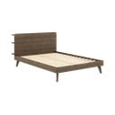 Rudos spalvos dvigulė lova su grotelėmis 160x200 cm Retreat - Karup Design
