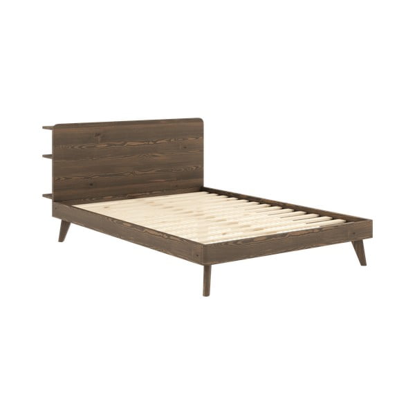 Rudos spalvos dvigulė lova su grotelėmis 160x200 cm Retreat - Karup Design